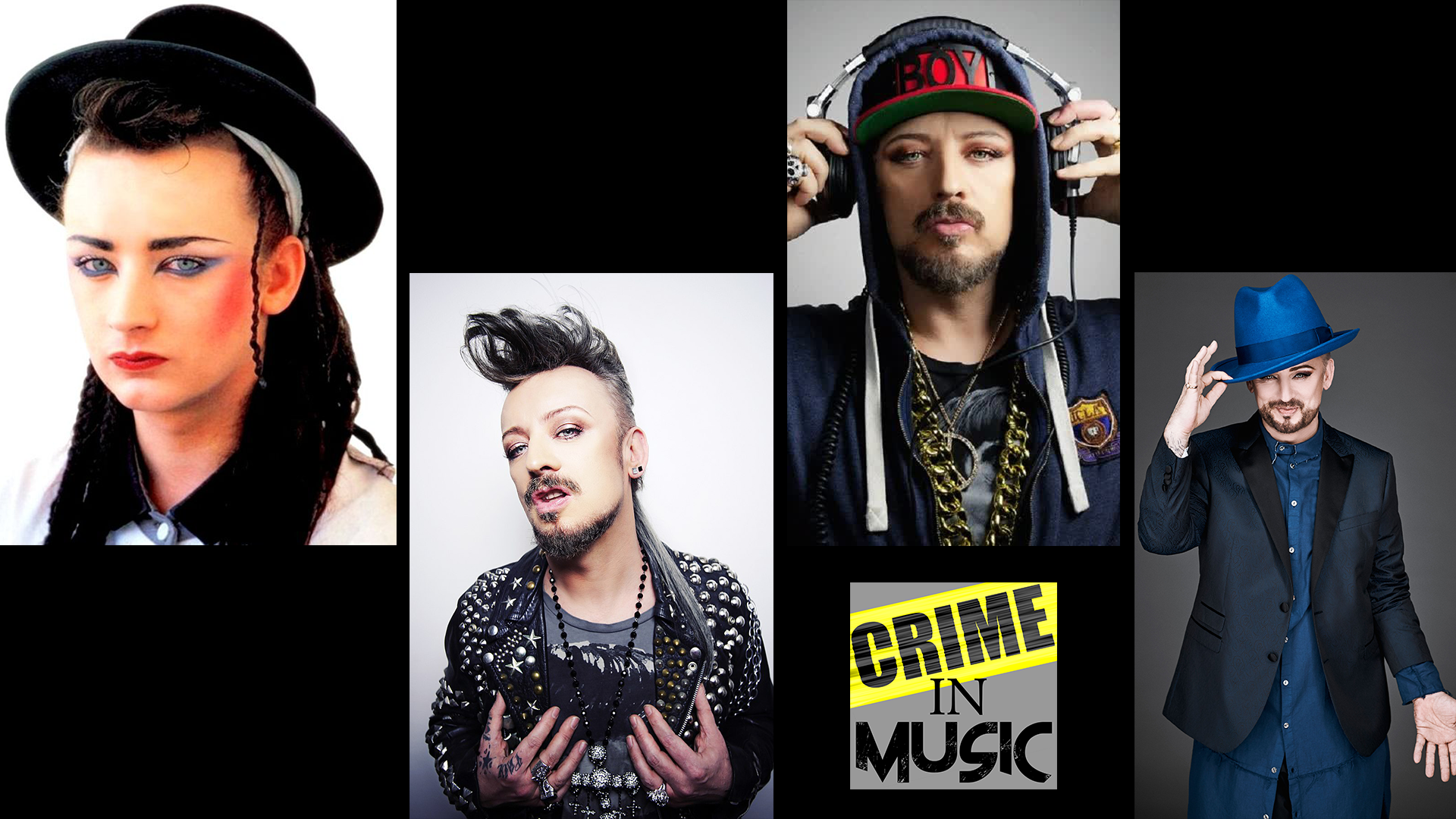 photo collage of singer, Musician, DJ, Boy George